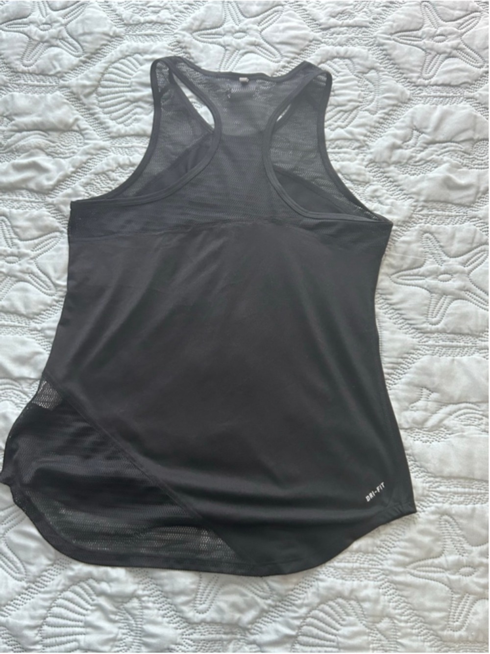 Nike Dri-FIT Racerback Tank Top Black Mesh Panel Athletic Women’s L - Picture 5 of 11
